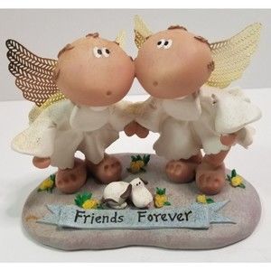Russ Berrie "Angel Cheeks"~FRIENDS FOREVER Figurine w/Dog